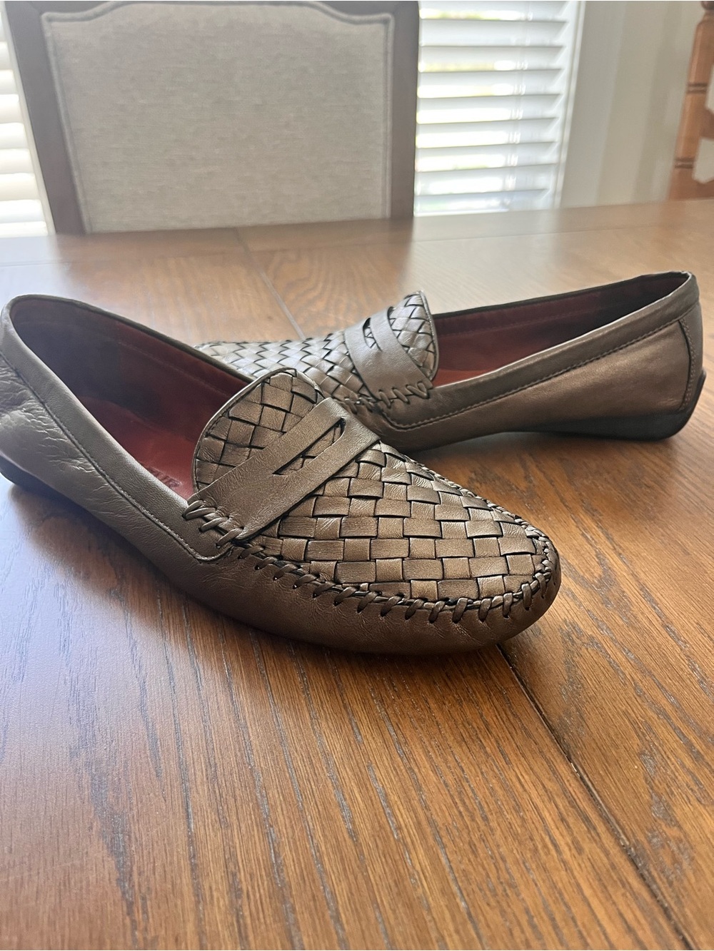 Robert Zur Metallic Brown Woven Leather Loafers Casual Comfort Women’s 9.5 India